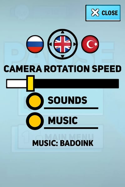 A game that has a menu that says music.